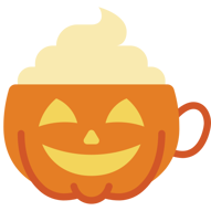 Halloween orange pumpkin mug with whipped cream